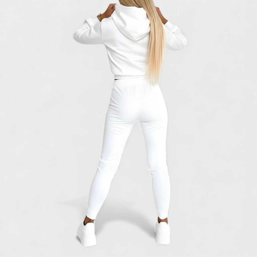 Maayan - Casual Long Sleeve Hoodie And Trouser Two-Piece Set