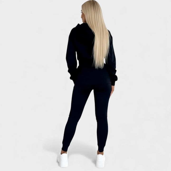 Maayan - Casual Long Sleeve Hoodie And Trouser Two-Piece Set