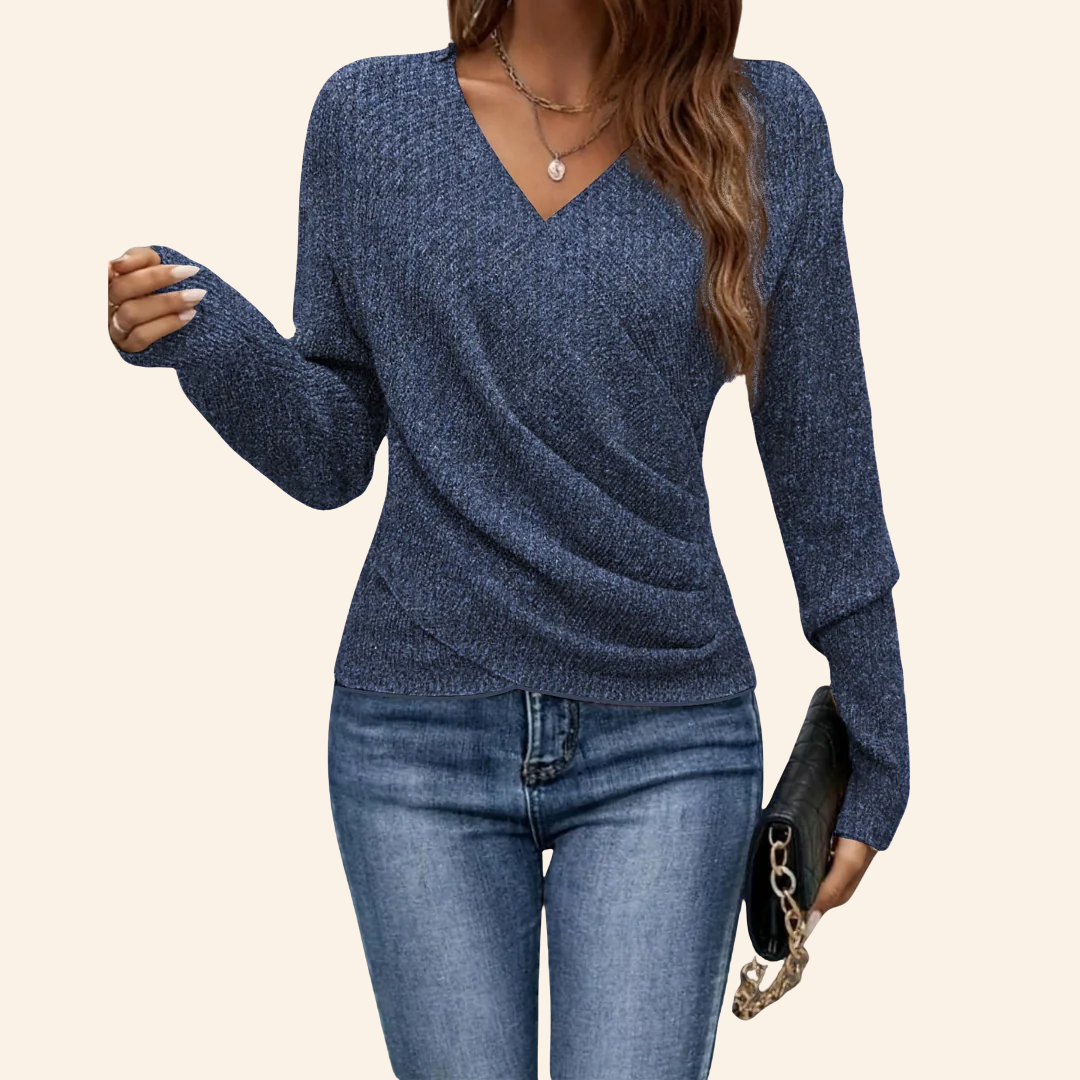 Berit - Elegant Long Sleeve Knitted Sweater