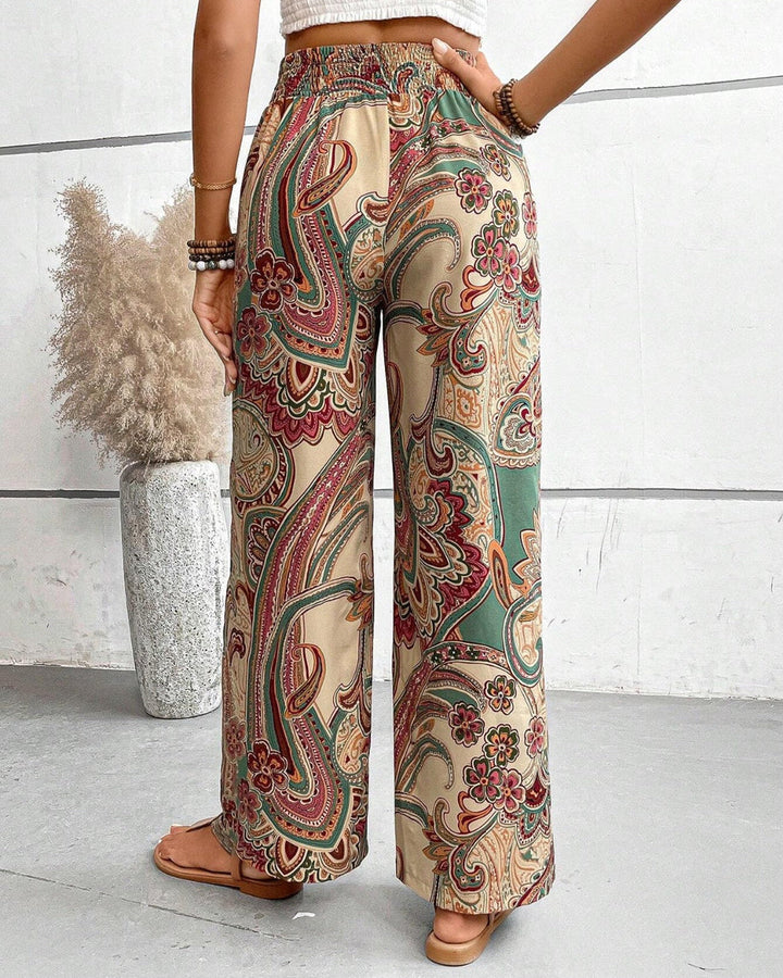 Narella - Paisley Print Wide Leg Pant