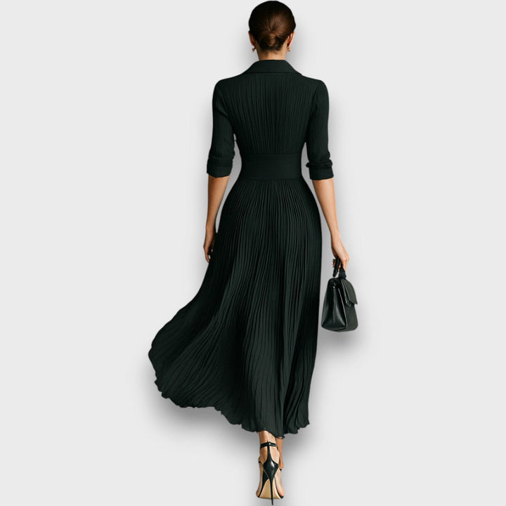 Adreena - V Neck Maxi Dress With Buttons