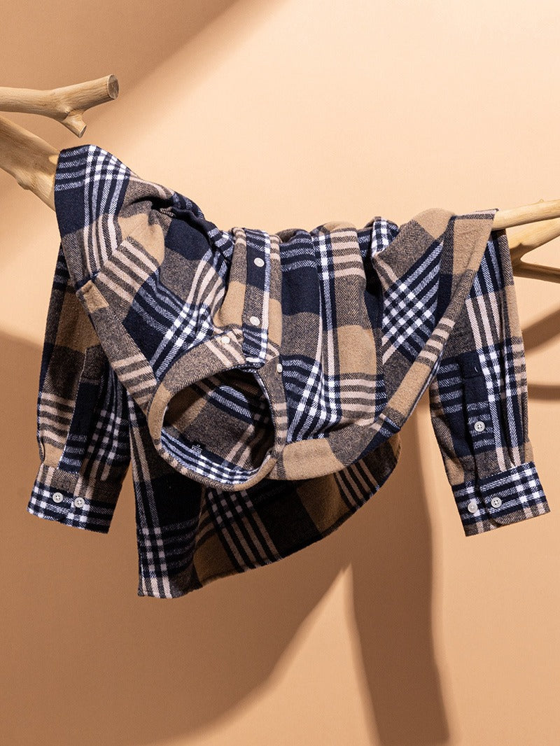 Kasner - Long Sleeve Plaid Cotton Shirt