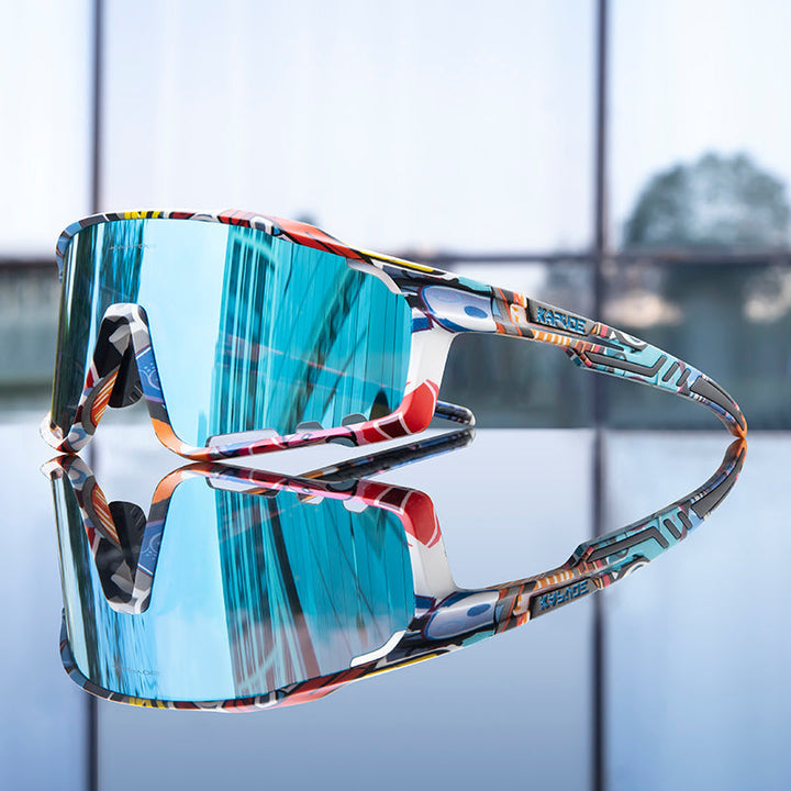 Cahybeam - Mirrored Wraparound Cycling Sunglasses