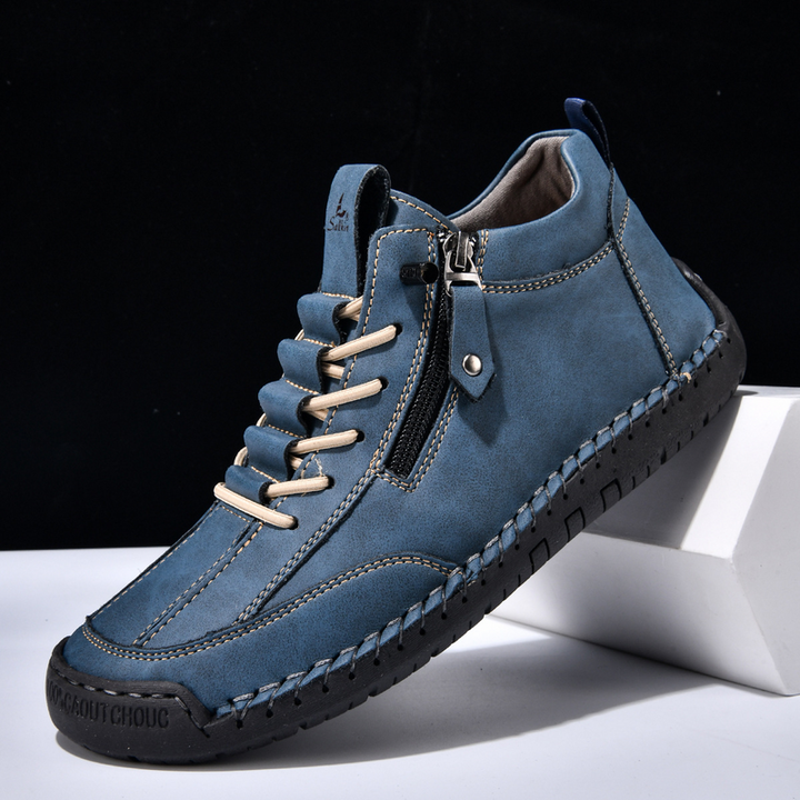 Yuval - Leather Sneakers With Side Zipper