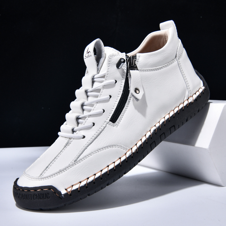 Yuval - Leather Sneakers With Side Zipper