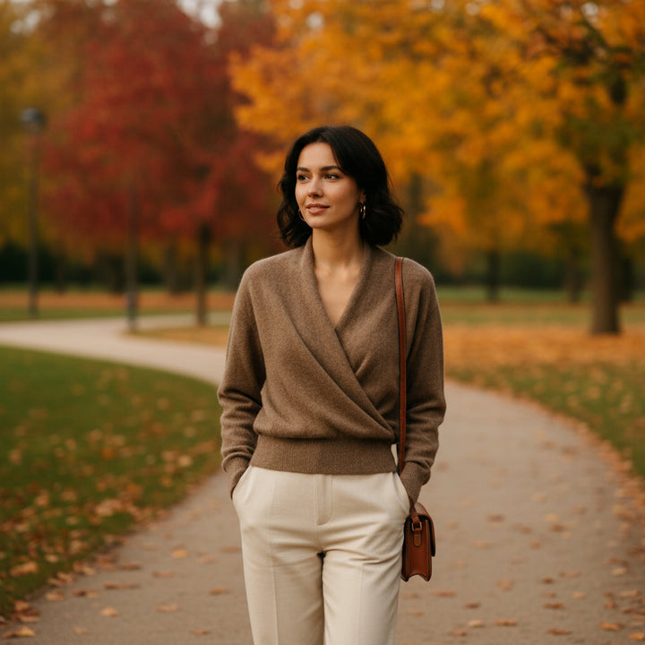 Eeva - Relaxed V-Neck Wrap Sweater