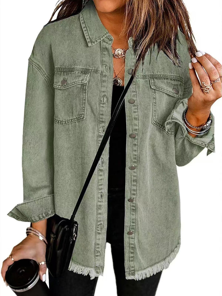 Jolien - Long Sleeve Denim Jacket With Pockets