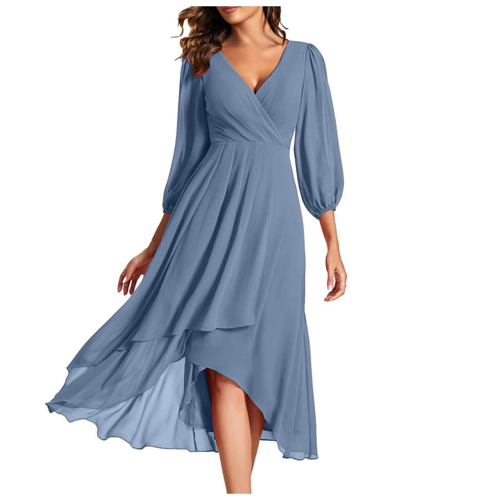 Laia - Long Sleeve V Neck Dress