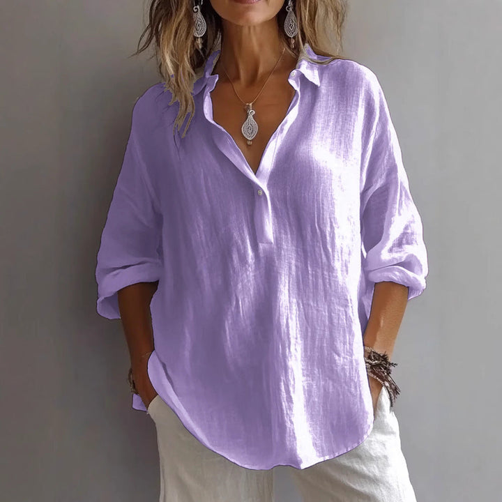 Fotoula - Elegant V Neck Blouse