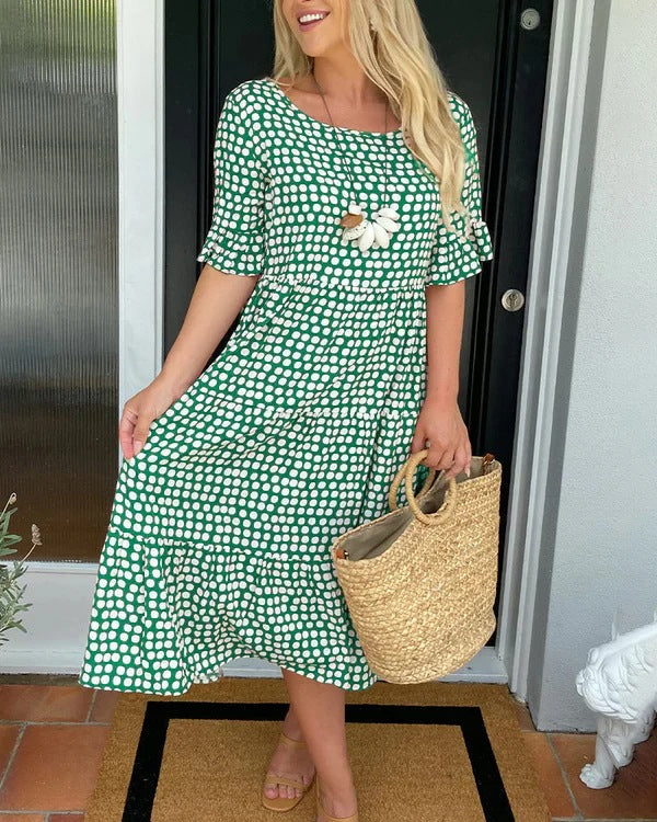 Mariam - Ruffle Sleeve Midi Dress