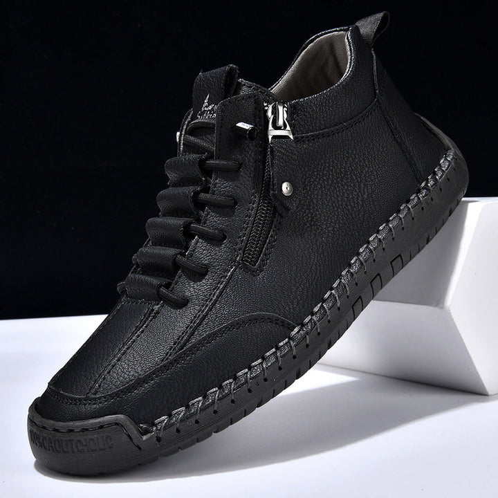 Yuval - Leather Sneakers With Side Zipper