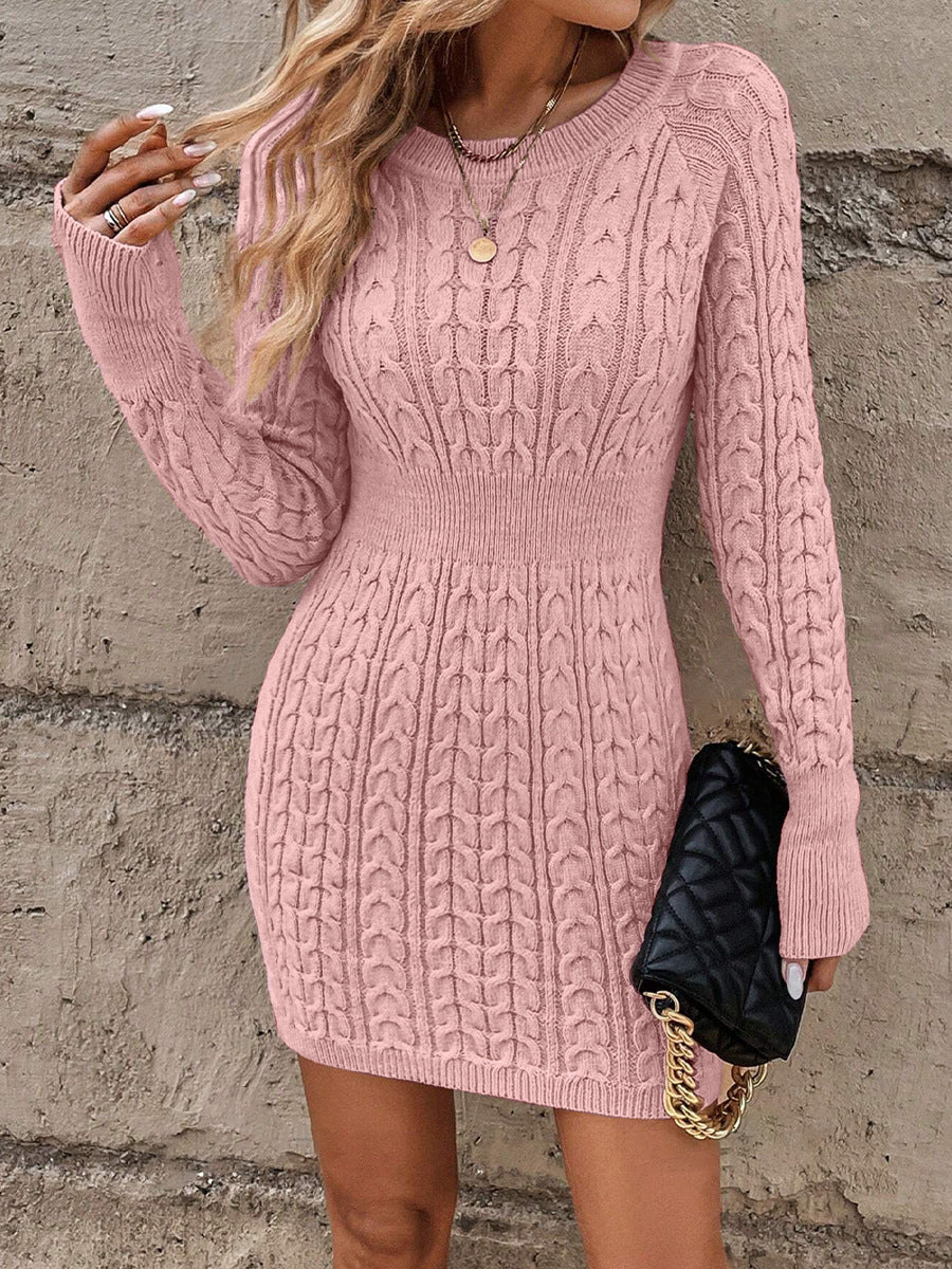 Oriah - Cable Knit Dress With Round Neckline