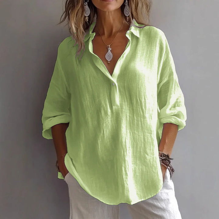 Fotoula - Elegant V Neck Blouse