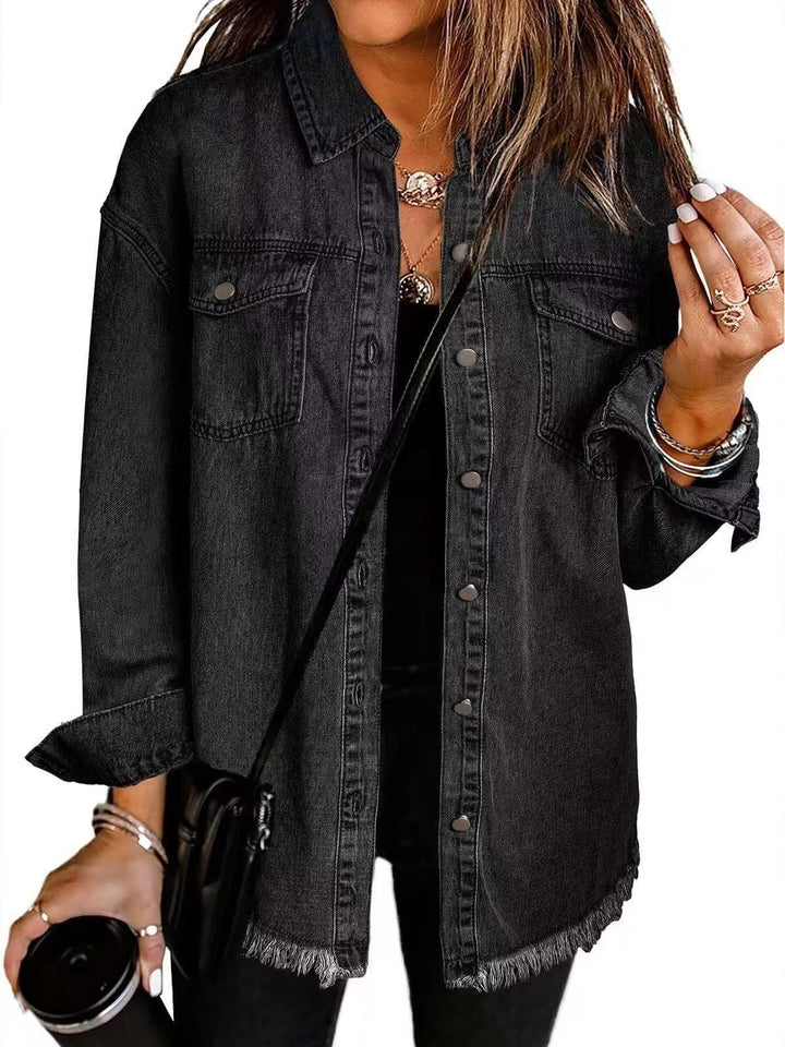 Jolien - Long Sleeve Denim Jacket With Pockets