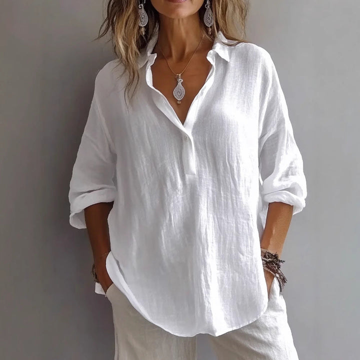 Fotoula - Elegant V Neck Blouse