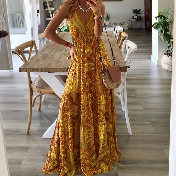 Elysina - V-Neck Maxi Dress