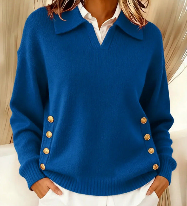 Vivea - Long Sleeve V-Neck Knitted Sweater