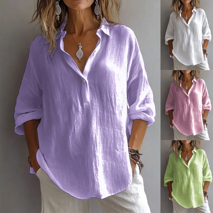 Fotoula - Elegant V Neck Blouse