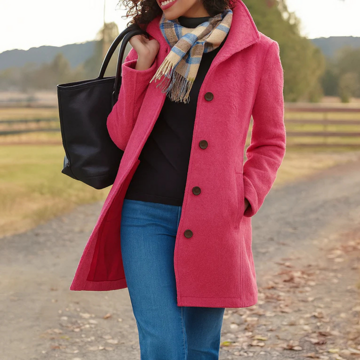 Quendra - Long Sleeve Button Up Coat