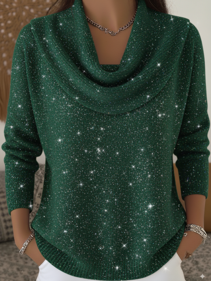 Waynwood - Sparkling Sweater With a Decorative Collar