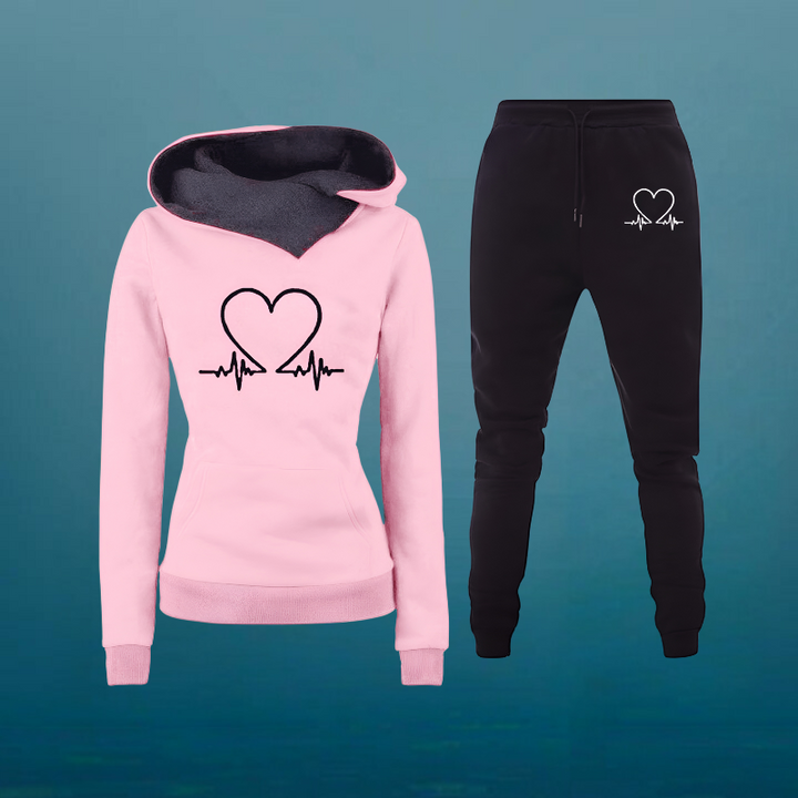 Nimue - Heart Printed Tracksuit 2 Piece Set