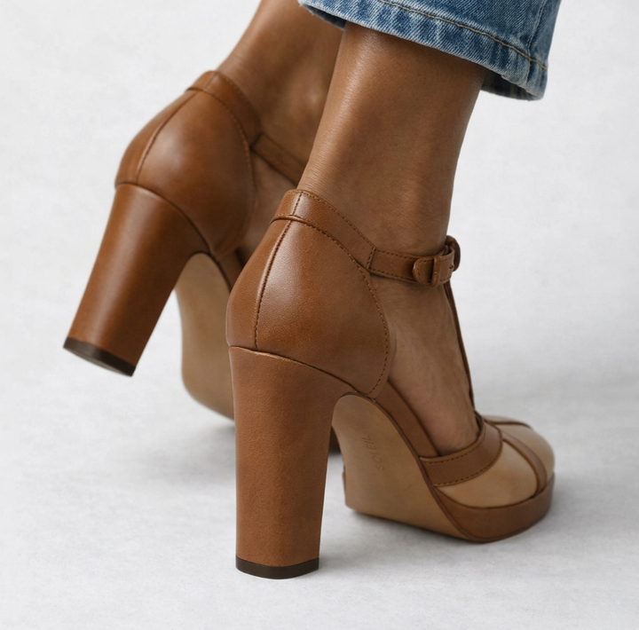 Delfinna - Elegant T-Strap High Heel Pump