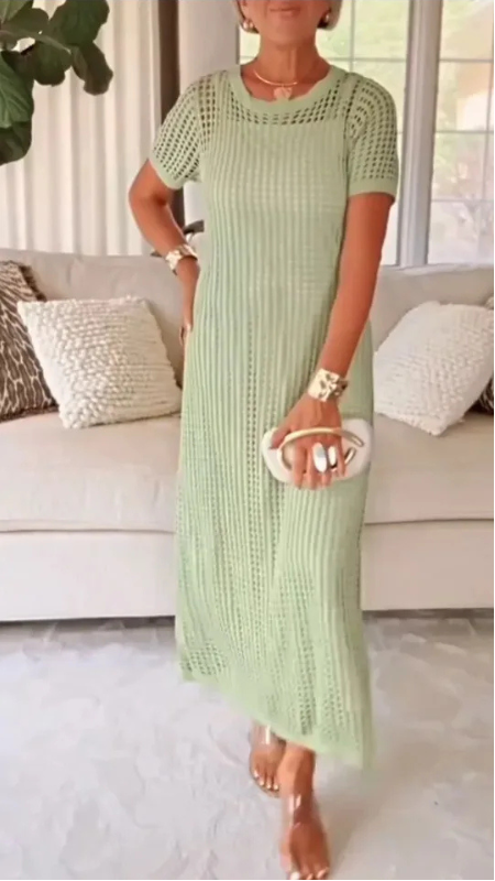 Jilena - Cut-Out Long Maxi Dress + Free Inner Dress