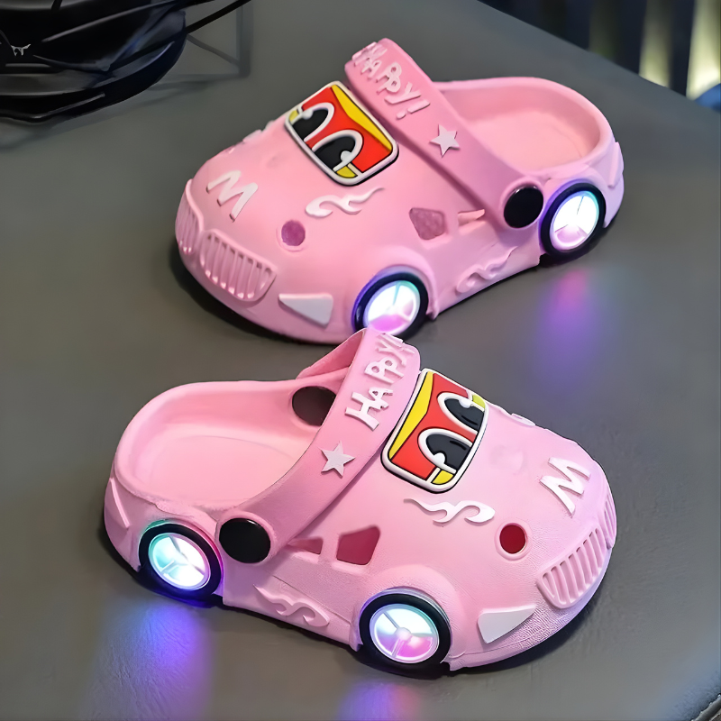 KidVroom - Children’s LED Car Slipper With Glowing Wheels And Strap