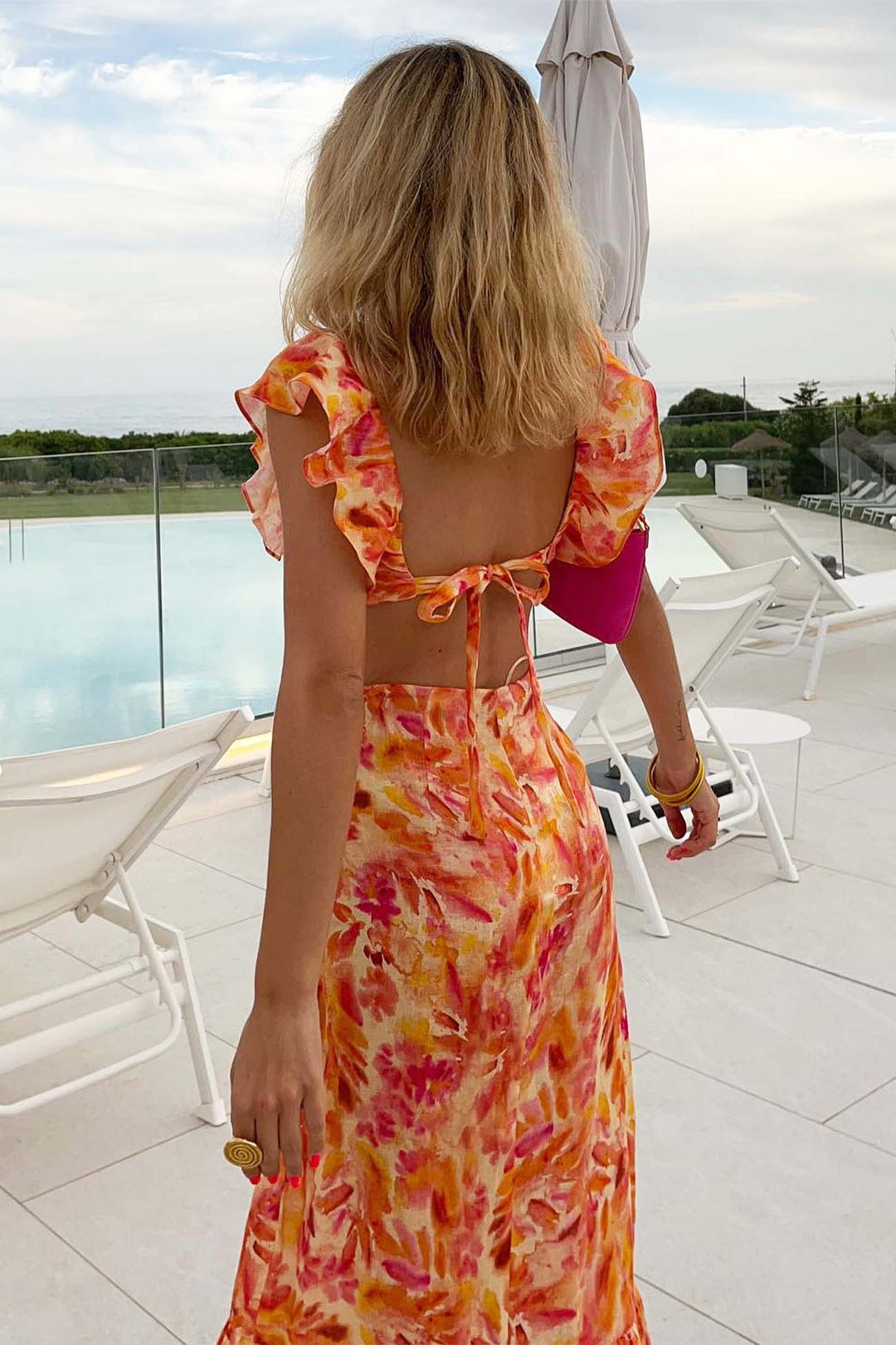 Braelynn - Elegant Long Sleeveless Dress With Ruffles