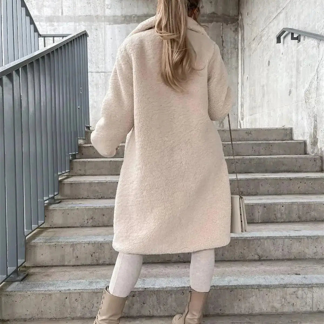 Gwenna - Teddy Plush Button Up Coat