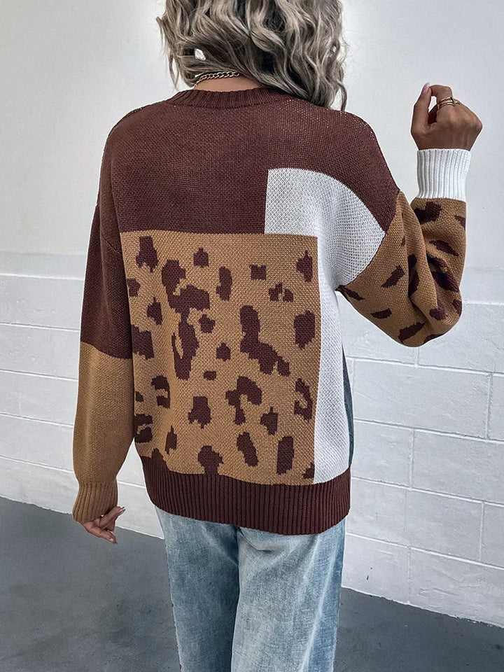 Katren - Leopard Print Knitted Sweater
