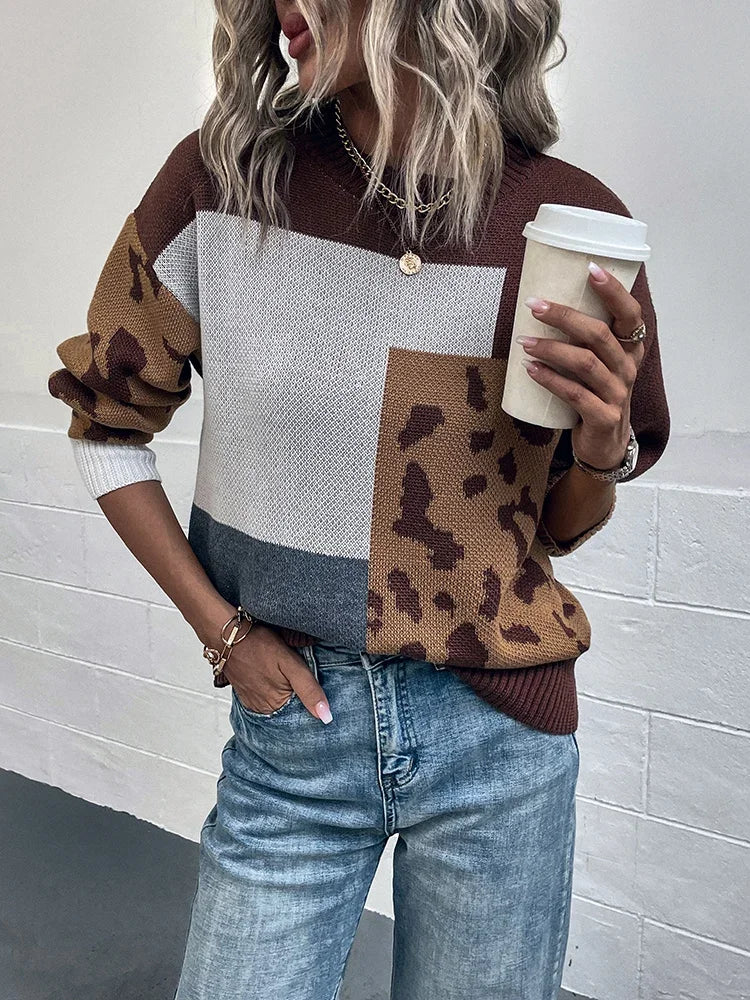 Katren - Leopard Print Knitted Sweater
