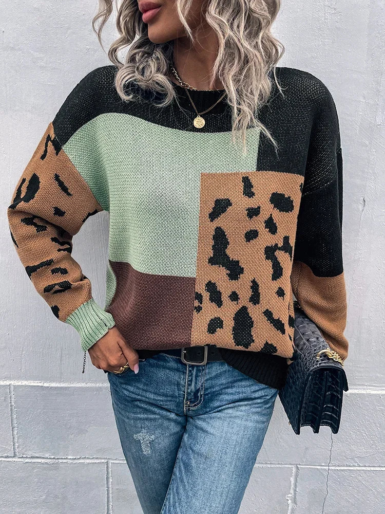Katren - Leopard Print Knitted Sweater