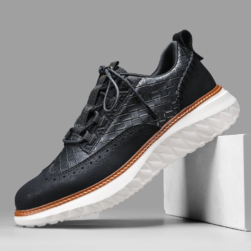 OptiShade - Sneakers With Woven Texture and Contrast Sole