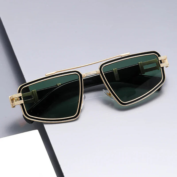 Jerold - Narrow Geometric Metal Frame Sunglasses