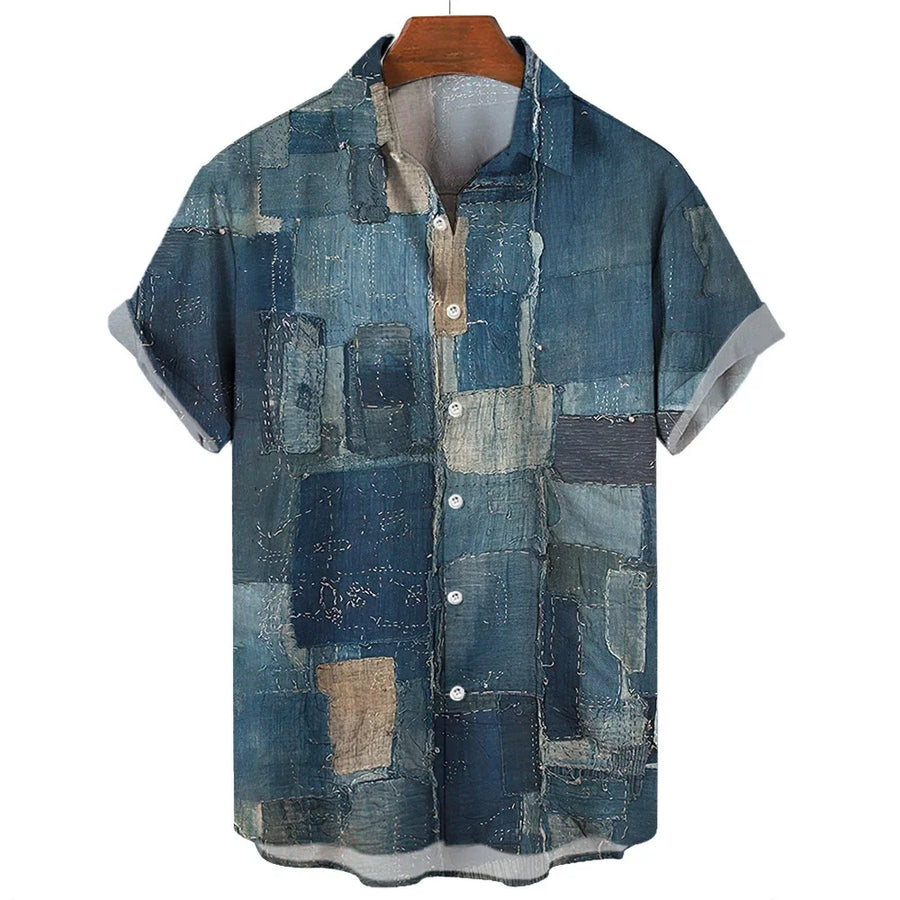 Eleazar - Geometric Patchwork Shirt