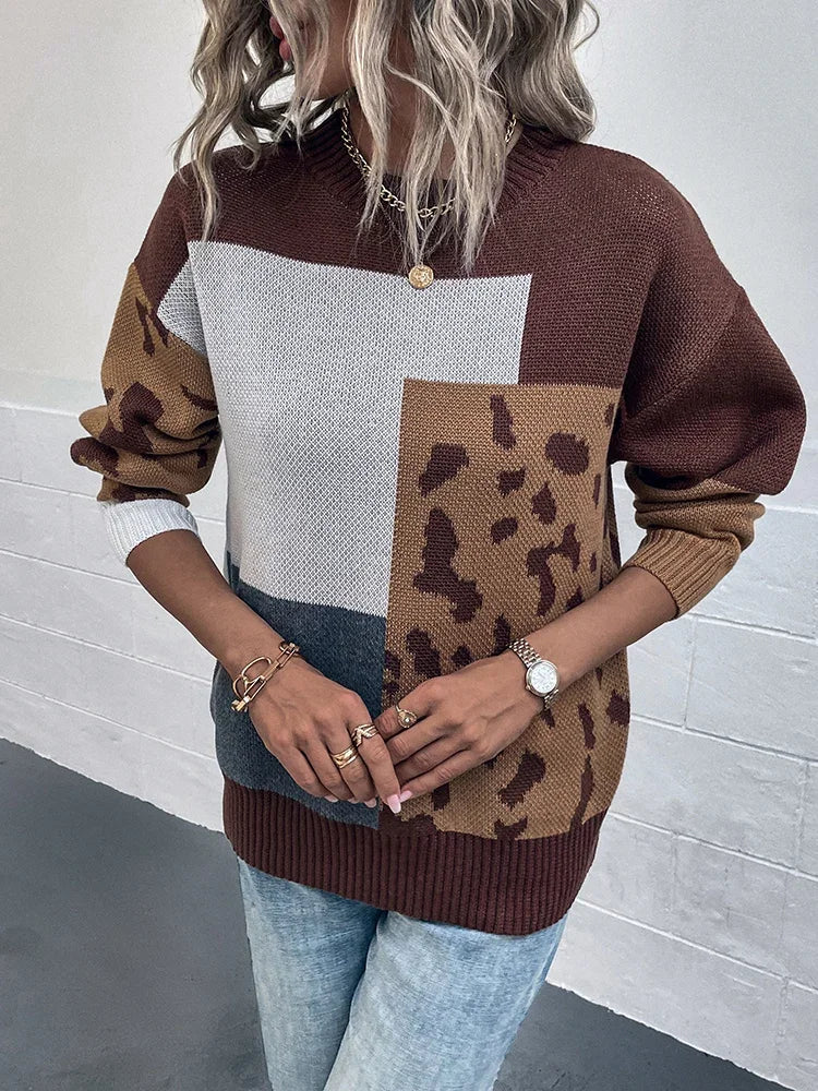 Irmgard - Vintage Leopard Patchwork Sweater