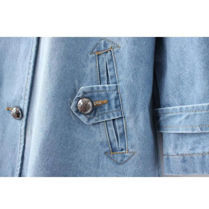 Sezina - Stylish Denim Cape Coat
