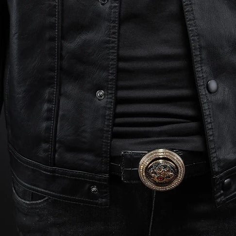 Lulzim - Casual Slim Fit Leather Jacket