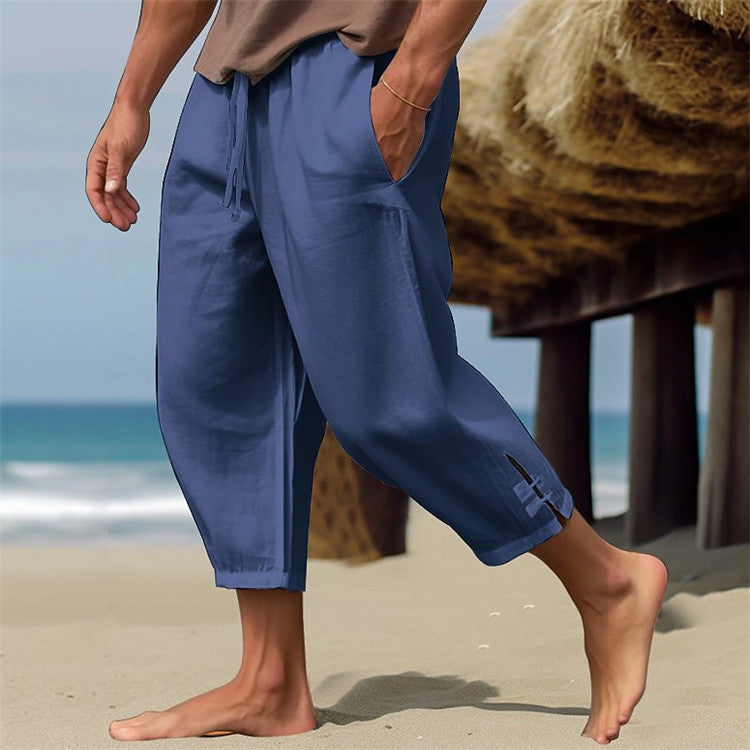 Erich - Elastic Waist Comfortable Linen Pants For Summer