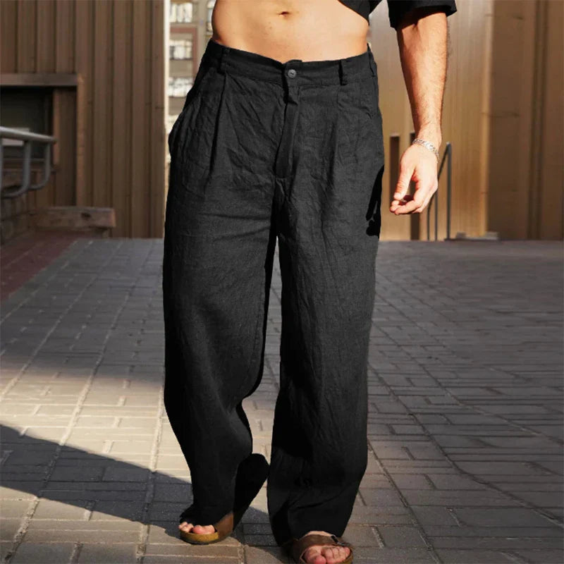 Liping - Wide Leg Linen Trousers