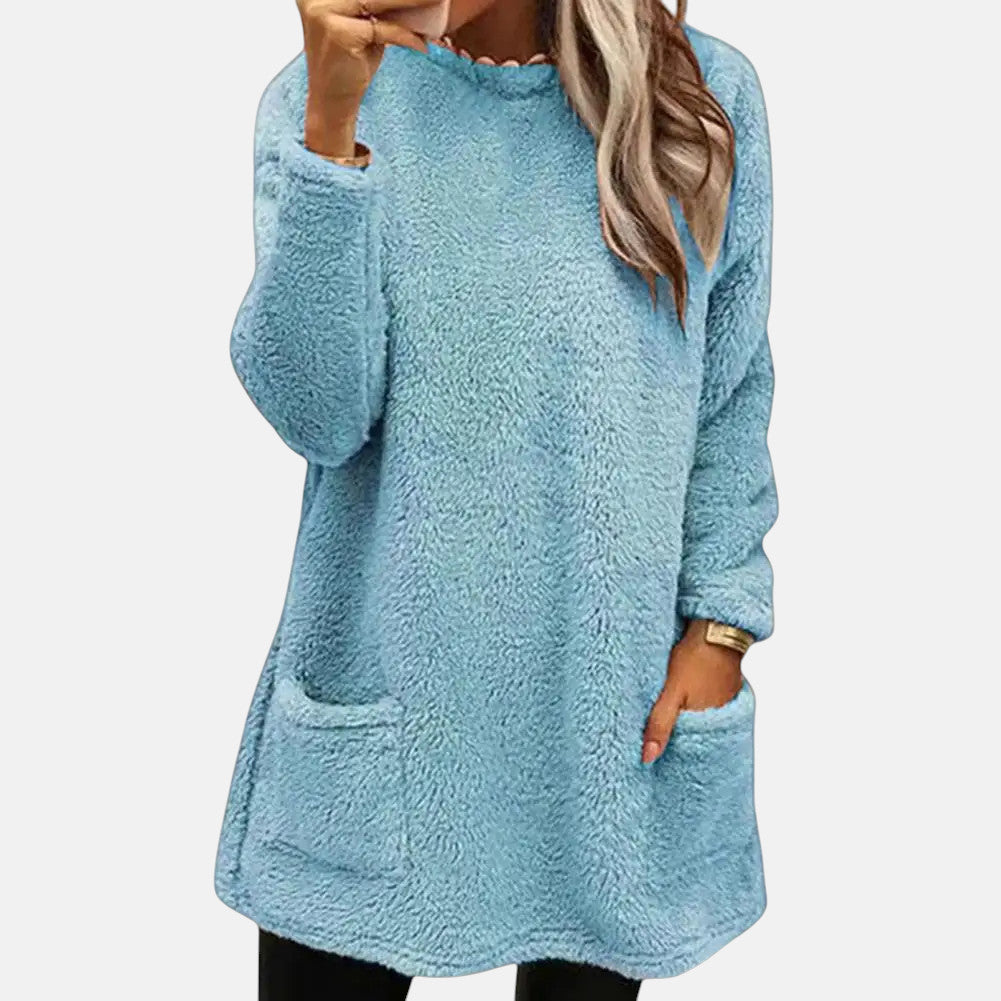 Oriella - Soft Fleece Sweater With Pocket