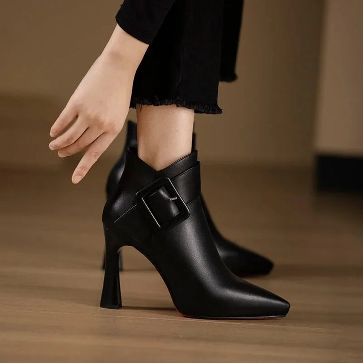 Arielah - Pointed-Toe Boots With Buckle Strap