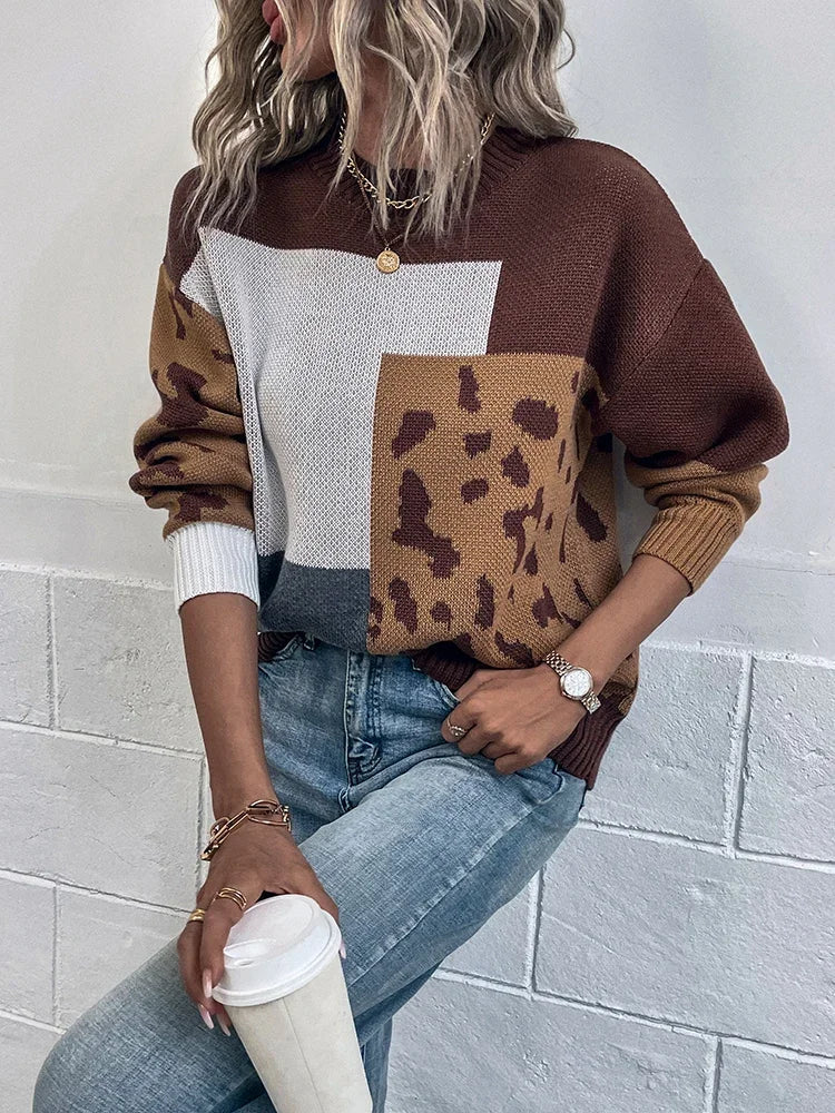 Katren - Leopard Print Knitted Sweater