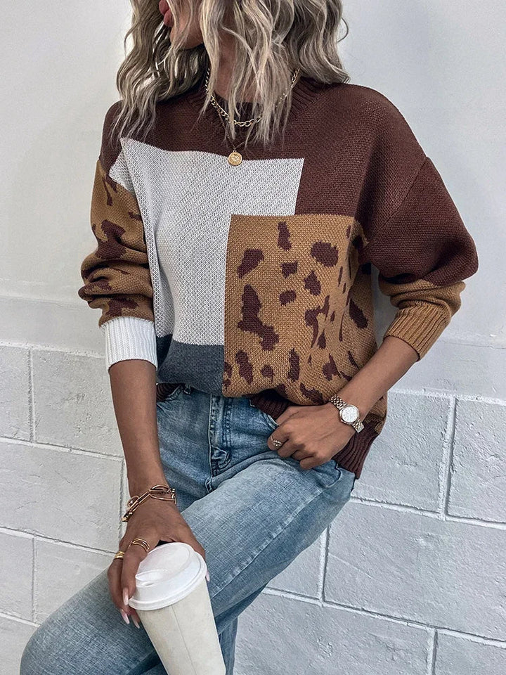 Katren - Leopard Print Knitted Sweater