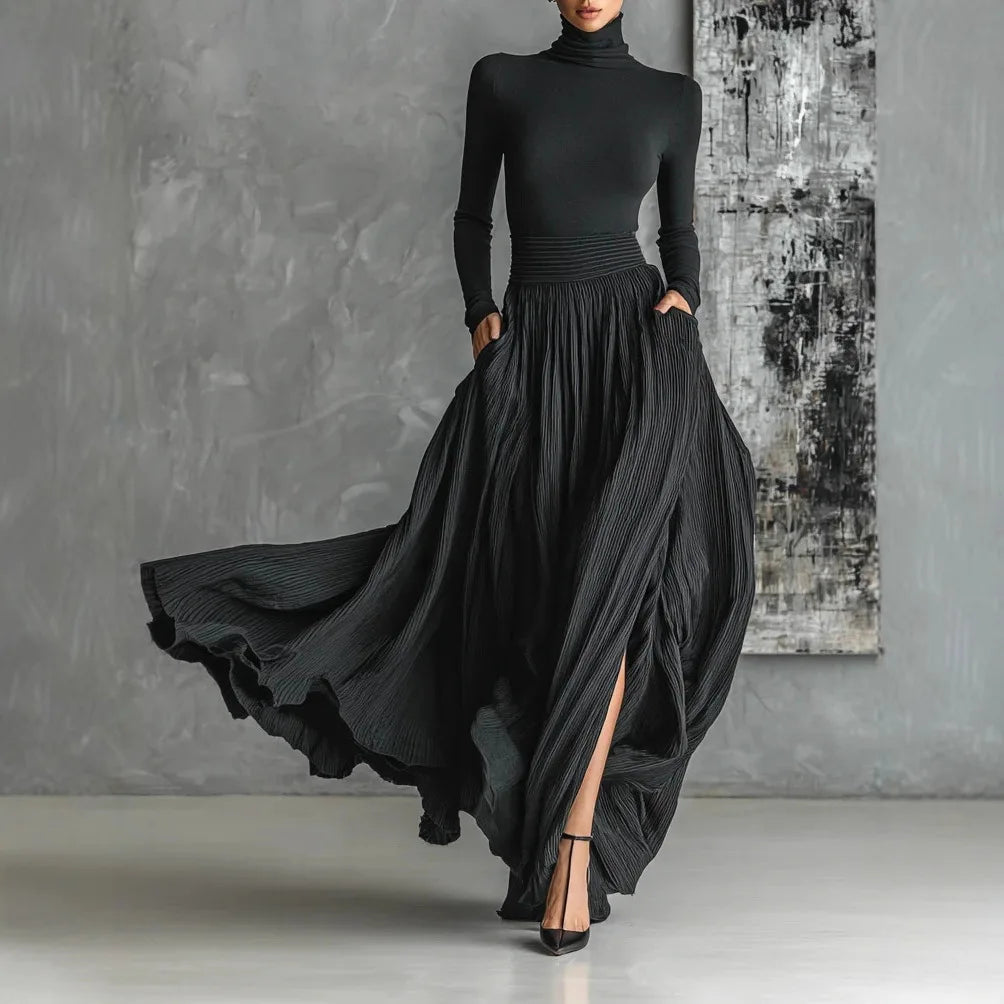 Keziah - Elegant Pleated Long Dress
