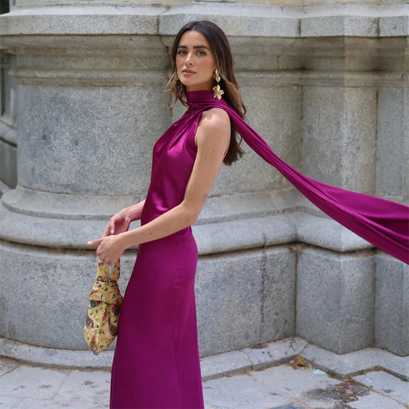 Lucila - Halter Neck Maxi Dress