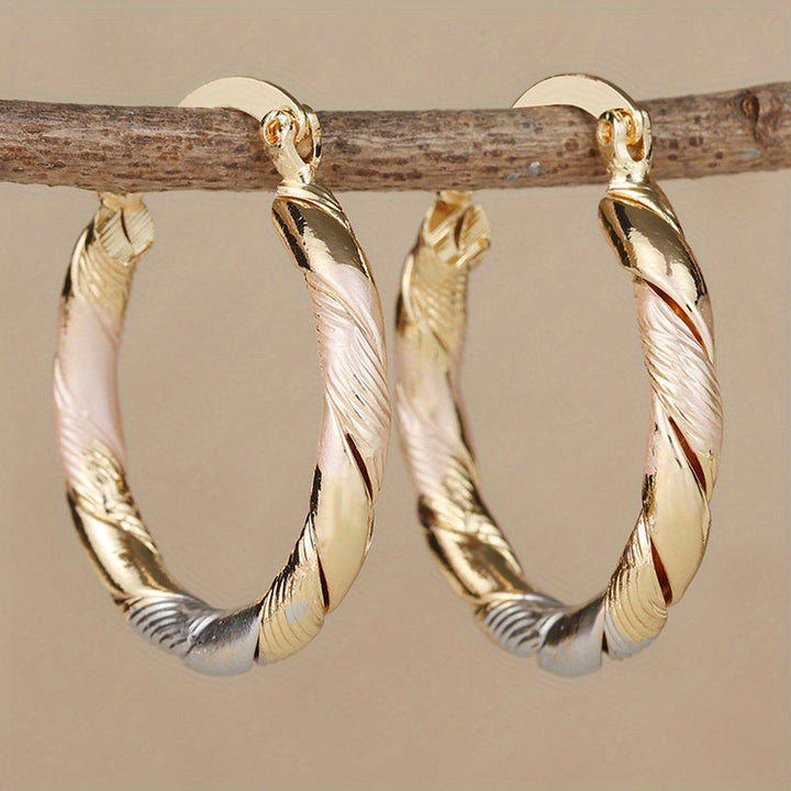 Kysha - Contrasting Round Hoop Earrings