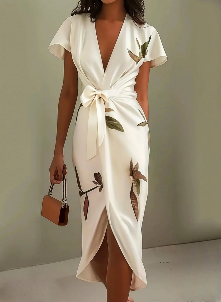 Beverly - Elegant White Satin Dress