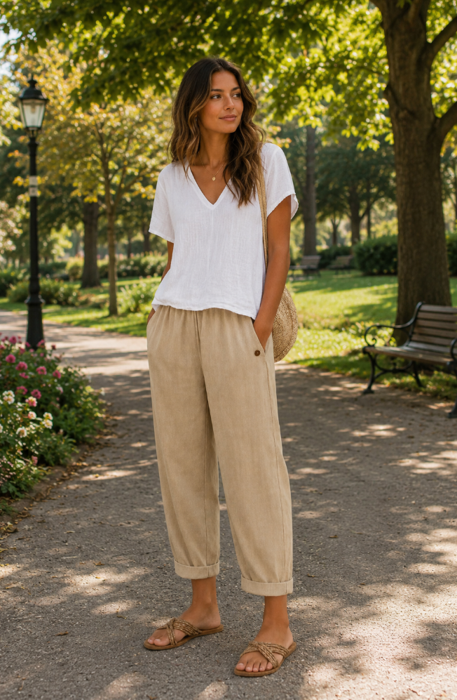 Lindia - Airy Linen Trousers